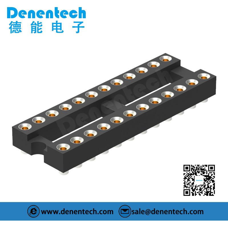 Denentech good quality factory directly 2.54MM machined IC socket H3.0MM dual row straight SMT femalle IC socket